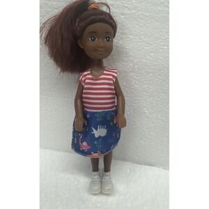 Midwoods Brand Girl Doll~African American Ethnic Brown Rainbow Dress Red Hair